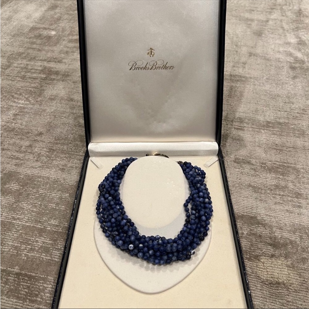 Brooks Brothers Gorgeous Blue Beaded Statement Necklace / New Never Worn / NWT